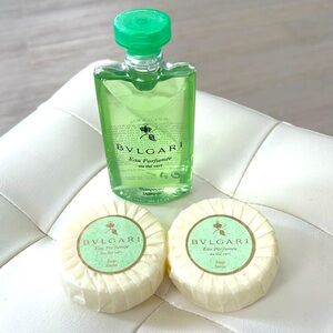 New Bvlgari / Bulgari Au The’ Vert Green Tea Set - 2 soaps & 1 Shampoo
